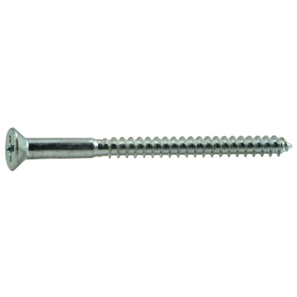 Midwest Fastener Wood Screw, #8, 2-1/4 in, Zinc Plated Steel Flat Head Phillips Drive, 100 PK 51879